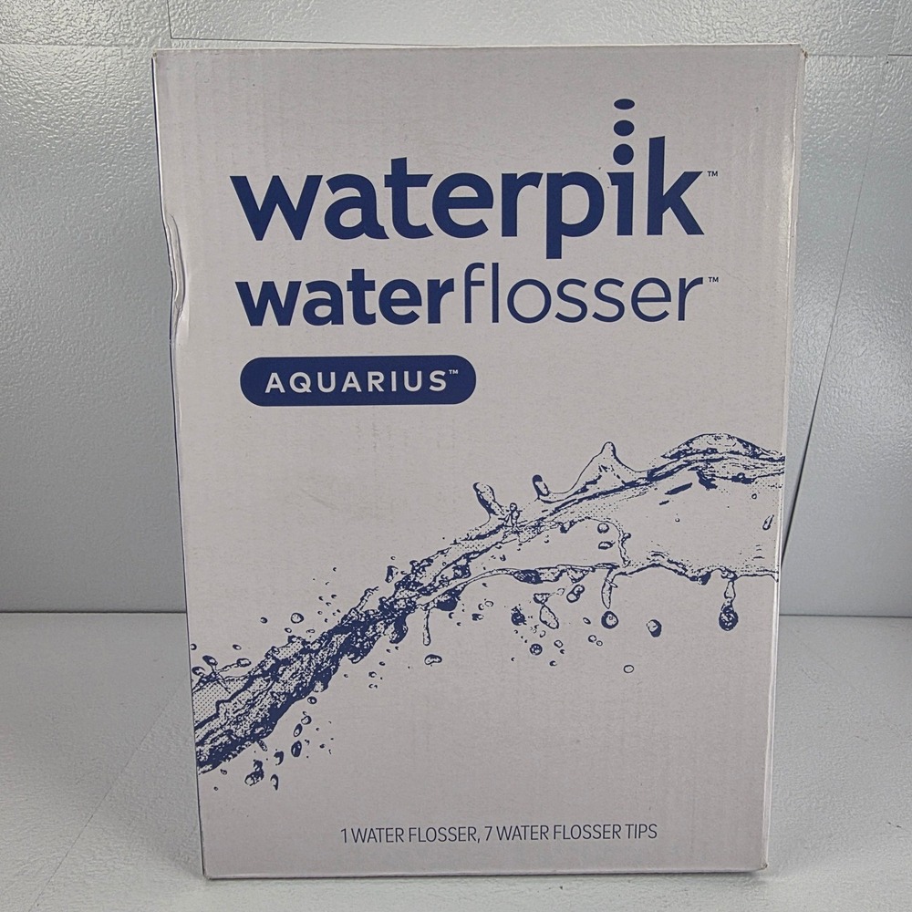 Waterpik Aquarius Water Flosser Professional Oral Irrigator White 7 Tips‎ New